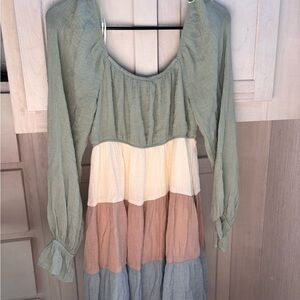 Blu Pepper Sage and Cream Dress